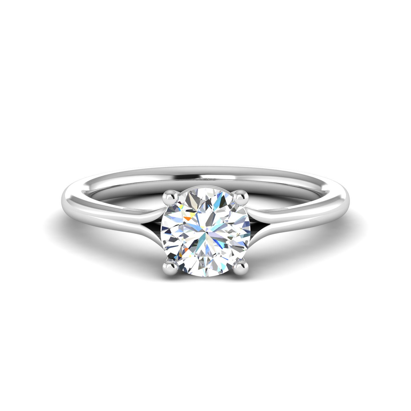Korman Signature Isabella 4 prong Solitaire Semi Mount Engagement Ring with Split Shank